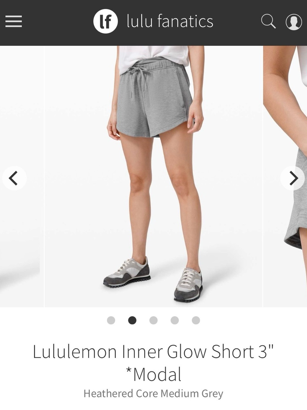 lululemon athletica Inner Glow 3" Shorts - Heathered Grey